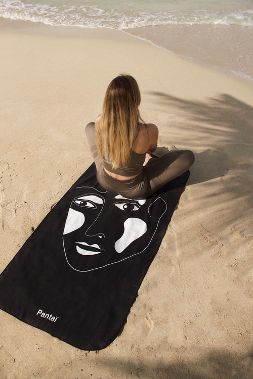 Serviette de plage & yoga éco-responsable en microfibre recyclée – 80x160 cm
