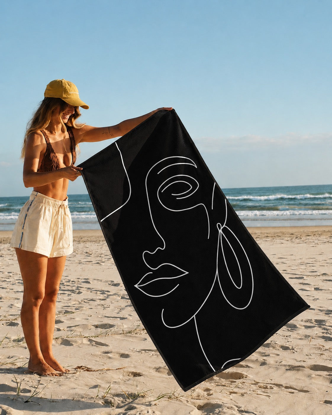 Serviette de plage & yoga éco-responsable en microfibre recyclée – 80x160 cm