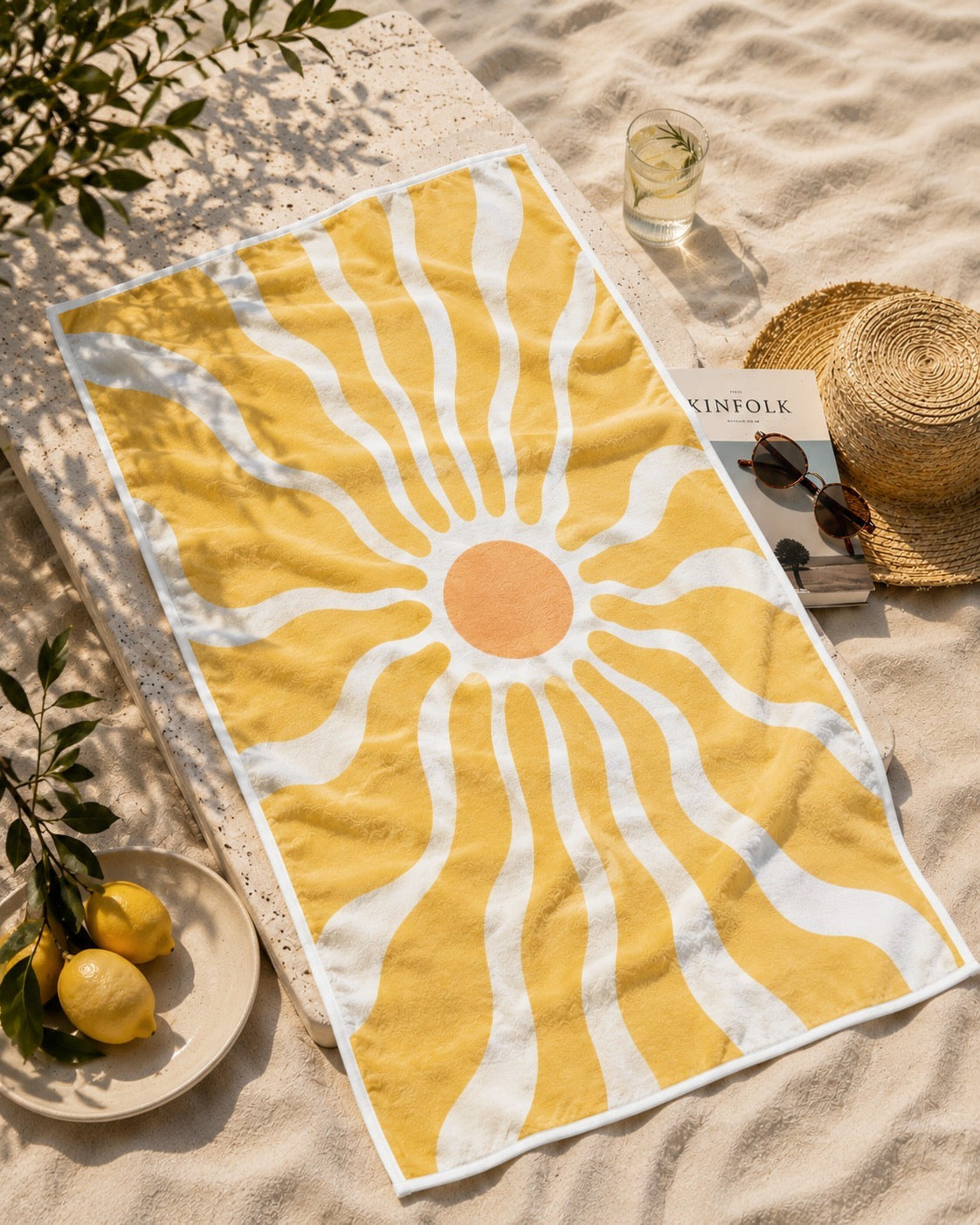 Serviette de plage & yoga éco-responsable en microfibre recyclée – 80x160 cm