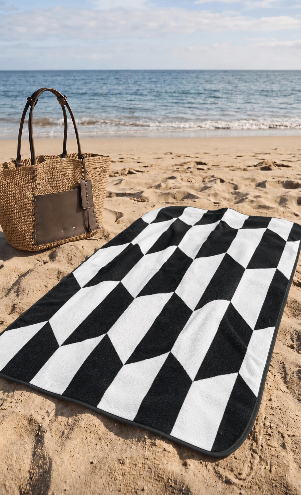Serviette de plage & yoga éco-responsable en microfibre recyclée – 80x160 cm